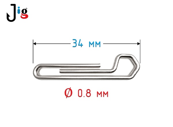 Скоба Jig для чебурашек Ø 0.8 мм (Скоба Jig для чебурашек Ø 0.8 мм (34 мм, 100 шт.))