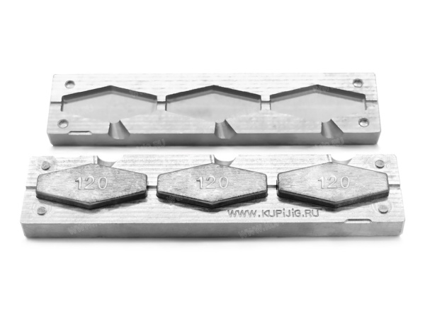 Форма для литья грузил Ромб 120 г х 3 места - 1